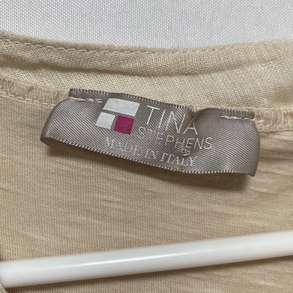 TINA‎ STEPHENS Cloe Button Front Top Sleeveless Linen Women's Blouse NWOT - Picture 4 of 9